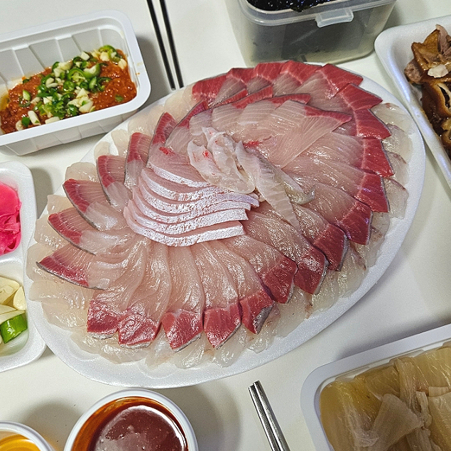  안양 맛집 신화수산 광어회 방어회 매운탕 포장 후기