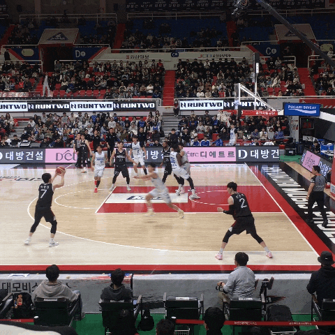  울산 현대모비스 피버스 홈경기 직관: 동천체육관 2층 A-나구역 시야, 신민석 선수의 멋진 골