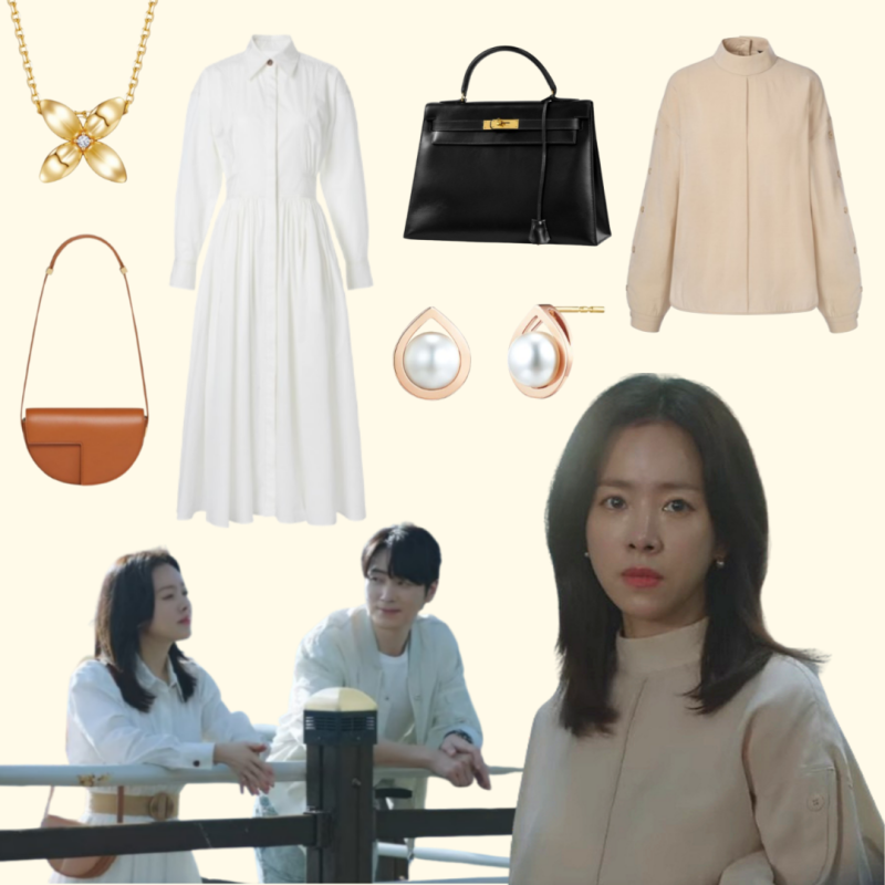 나의 완벽한 비서 11회 한지민 옷(블라우스, 원피스, 목걸이, 니트, 가방)