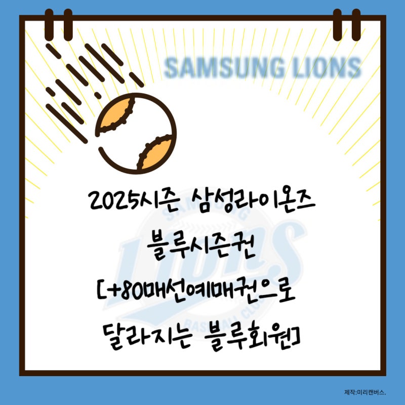 [야구] 삼성라이온즈 2025년 블루시즌권 정보와 신설되는 80매 선예매권 제도