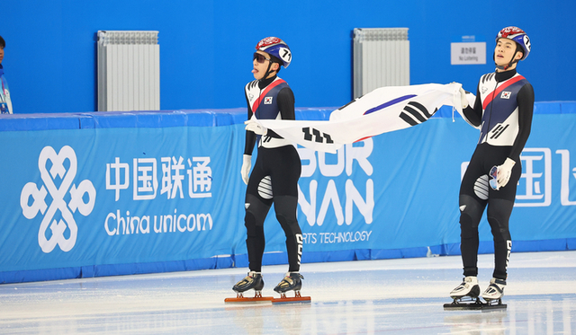  항저우 아시안게임, 쇼트트랙 남자 1000m 장성우, 박지원 금메달, 은메달 석권