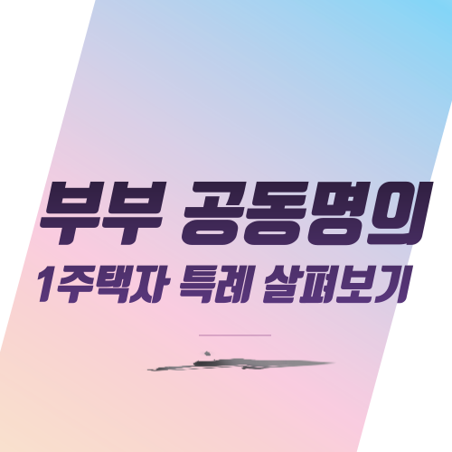  부부 공동명의 1주택자 특례 살펴보기