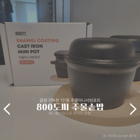 에나멜코팅 솥밥 800도씨 미니 무쇠주물냄비