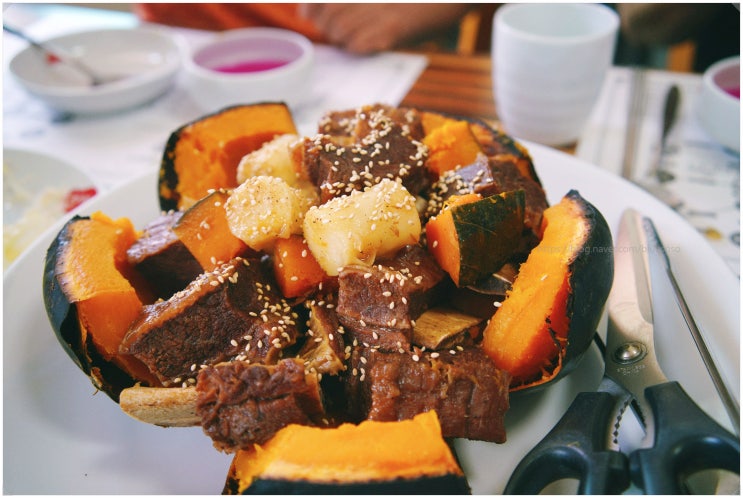  호박꽃_ 포천 가족 단체모임하기 좋은 단호박 갈비찜 맛집