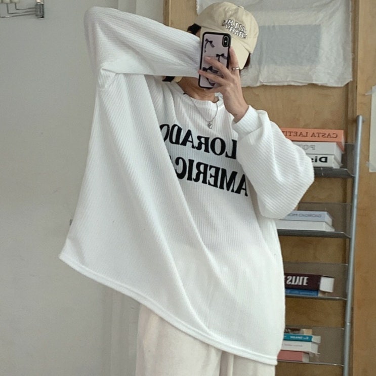  봄·가을 필수템! 빅사이즈 루즈핏 박시핏 긴팔 티셔츠로 남여공용 데일리룩 완성