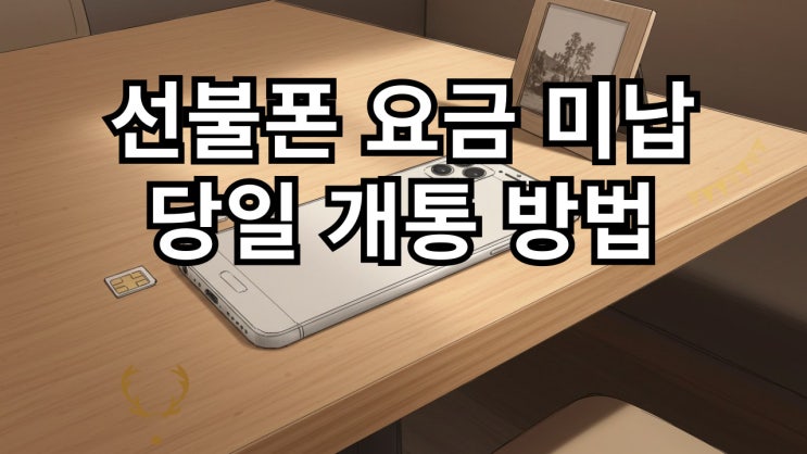  선불폰 요금 미납 당일 개통 방법