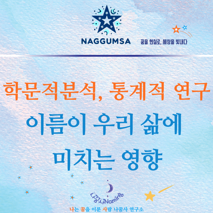  이름이 삶에 미치는 영향학문적 분석과 통계적 연구