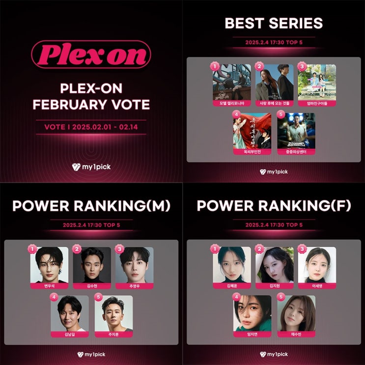  피플게이트 : 마이원픽(my1pick) ‘플렉스온 차트(PLEX ON)’와 공식 제휴… K-드라마 글로벌 차트 서비스 강화