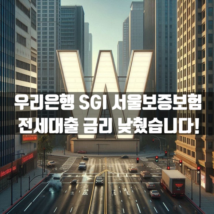  우리은행 SGI 서울보증보험 전세자금대출 금리 많이 낮췄습니다!