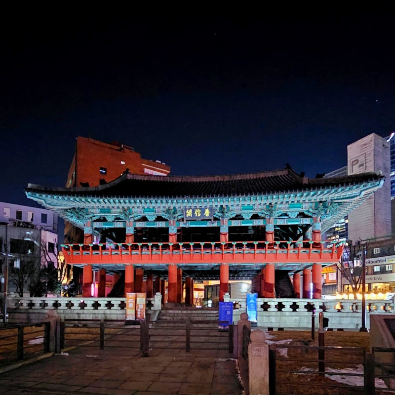 서울 청계천 야경 산책 ' 청계광장에서 보신각까지, 겨울밤의 고요한 아름다움 '