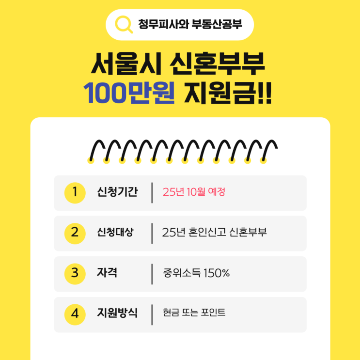  서울시 혼인신고하면 100만원 지원해 준다고?! 신청 자격은?!