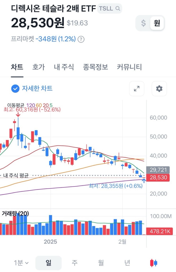  디렉시온 테슬라 2배 ETF (빠르게 테슬라 2배 수익 보기, 하락도 2배임)