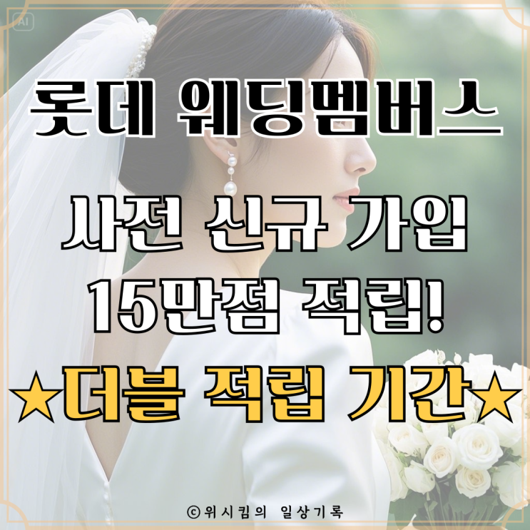  롯데 웨딩멤버스 사전 신규 가입 15만점 지급 더블 적립 기간 확인