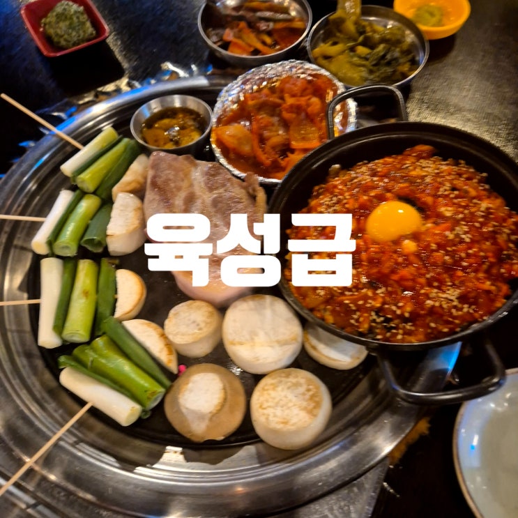 선릉 고기집 육성급 맛도리 숙성통모듬한판 대파구이 주문