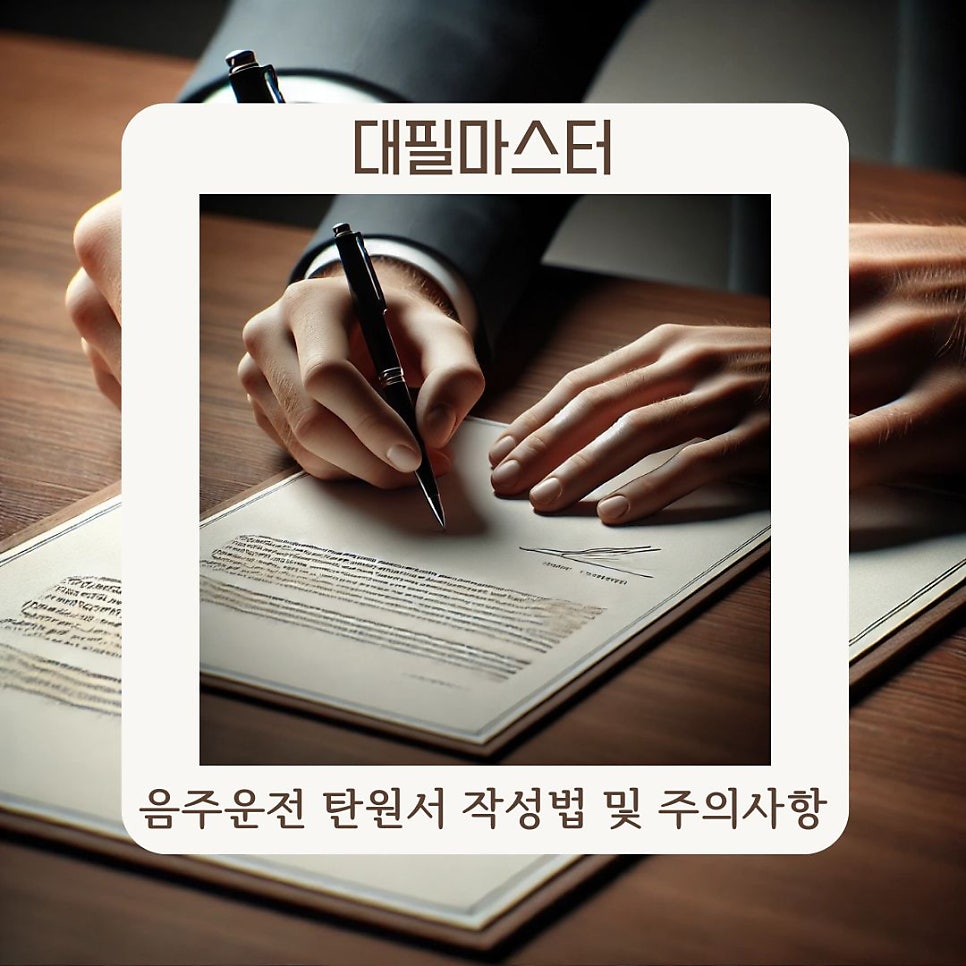 음주운전 탄원서 작성법 및 주의사항