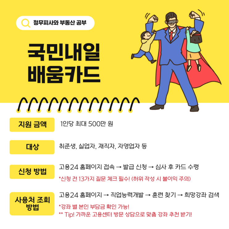  국민내일배움카드 신청방법 사용처조회까지
