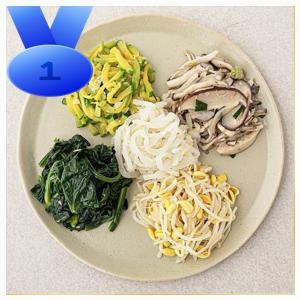 인기 많은 정미경키친 나물 비빔밥용 나물 5종 세트 300-gram, 1세트 강력 추천 후기