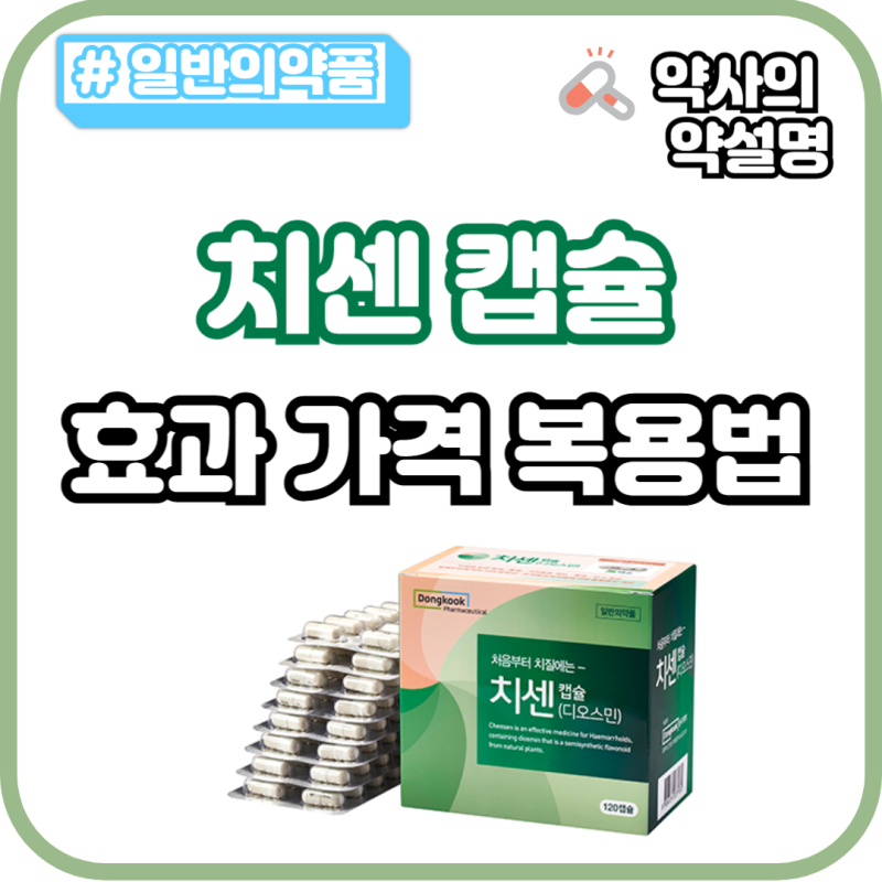 치센 캡슐 가격 효과 복용법 약국 먹는 치질약 디오스민