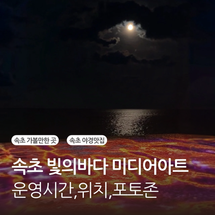  속초 해수욕장 미디어아트 빛의바다 위치 운영시간 포토존