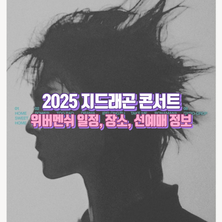 지디 콘서트 <b>2025</b> 티켓팅 일정... 선예매 <b>지드래곤 월드투어</b>