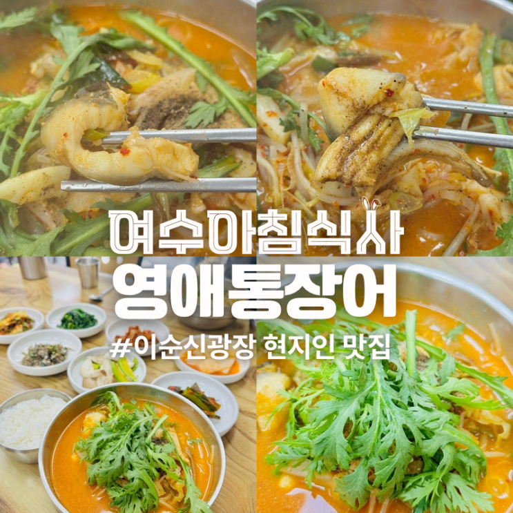  여수 이순신광장 아침식사 현지인 먹거리 맛집 영애통장어
