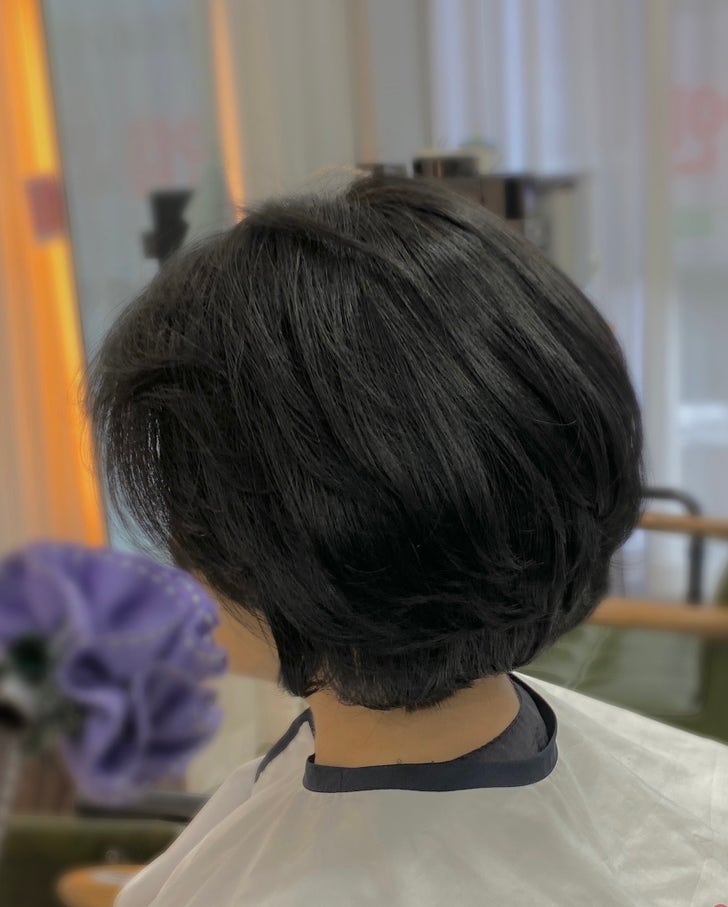  광주북구운암동근처미용실 숏단발볼륨C컬세팅펌