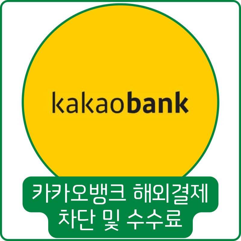 카카오뱅크 해외 결제 차단 및 수수료