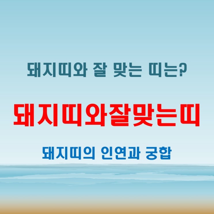  돼지띠와잘맞는띠 인연이 깊은 띠, 최고의 궁합 살펴보기
