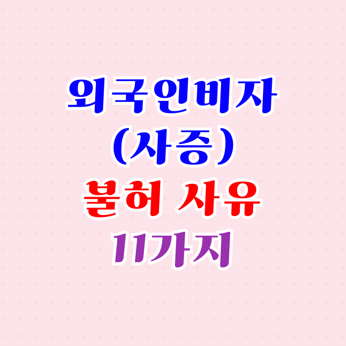 외국인비자 사증발급 불허사유 11가지 안내문 외국인비자 사증발급 불허사유 11가지 안내문