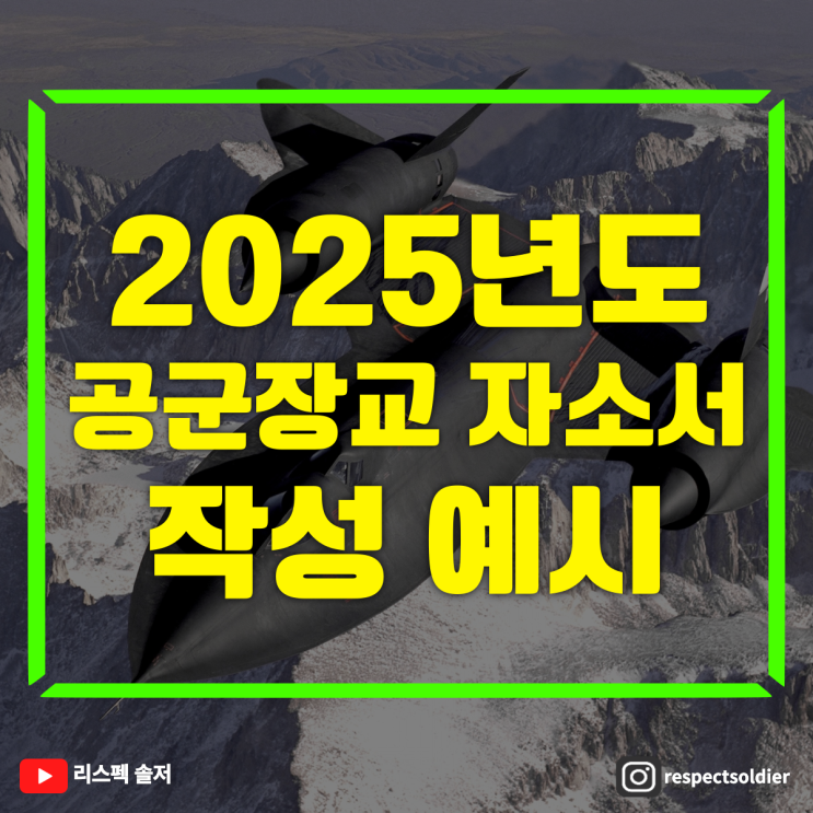  '2025 공군장교 자소서 작성 예시