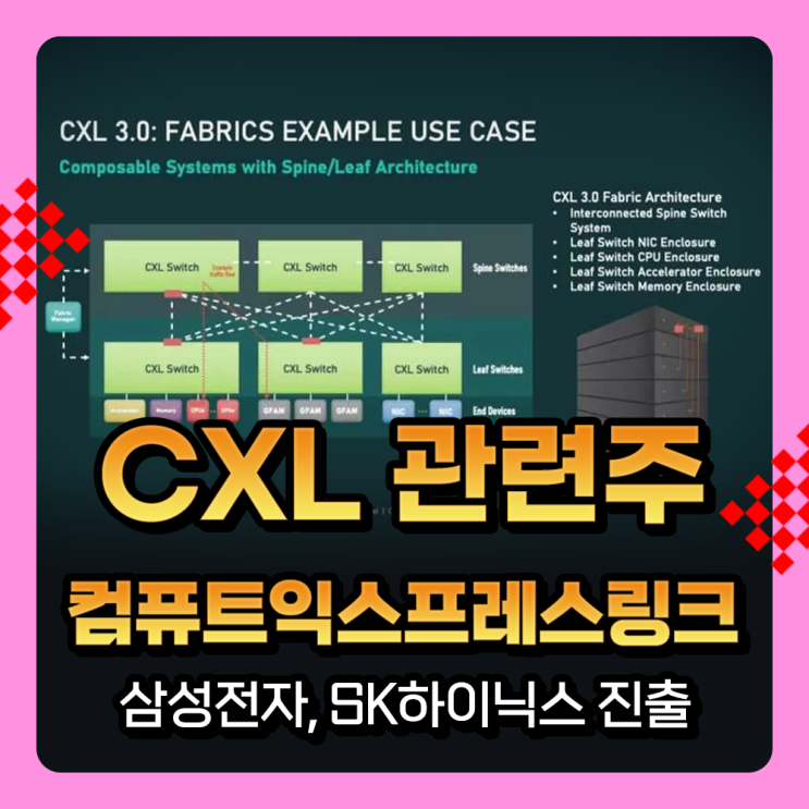  CXL관련주 : 삼성전자, SK하이닉스 컴퓨트익스프레스링크 메모리 제품 양산 임박 소식에 강세