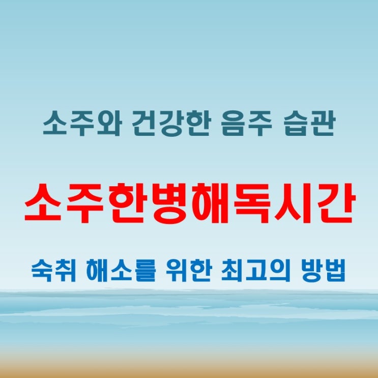  소주 한병 해독시간 완벽 분석! 칼로리, 숙취 해소 음식 추천