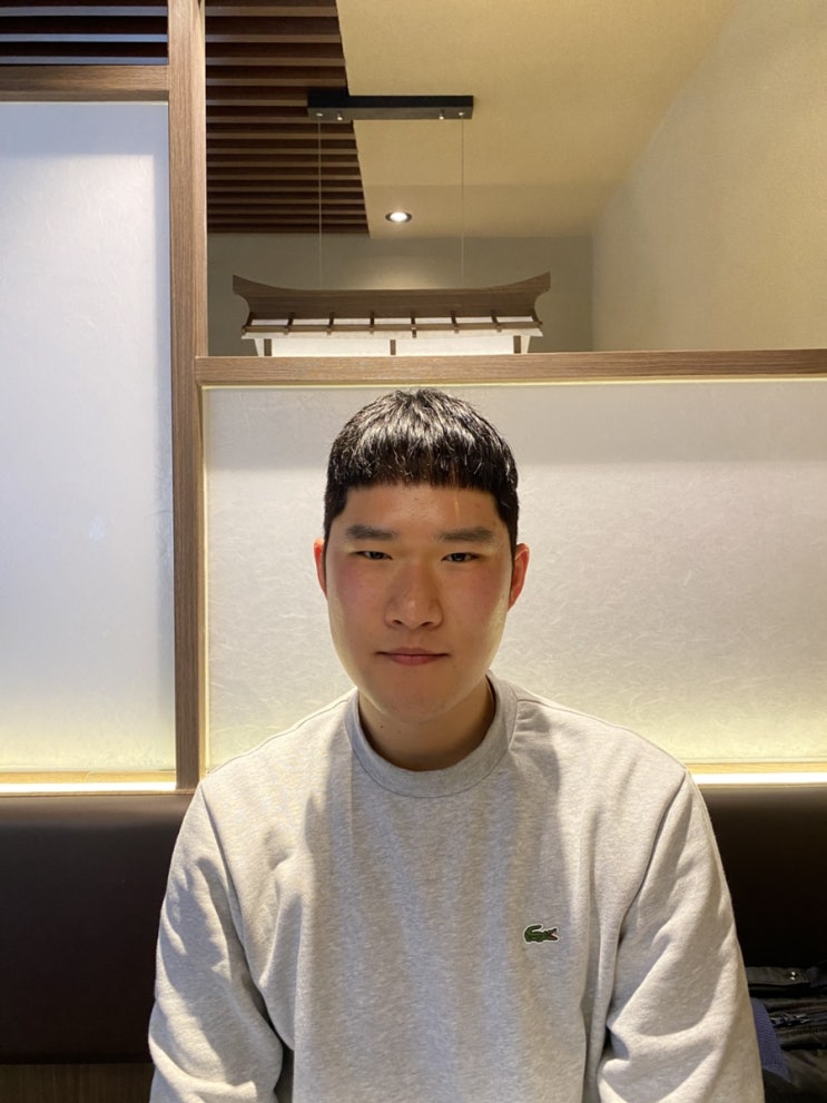  자연스러운 왕십리 남자머리 다운펌커트 비교사진 <긱헤어 왕십리점 재하 디자이너> 행당동 남성미용실 이용꿀팁
