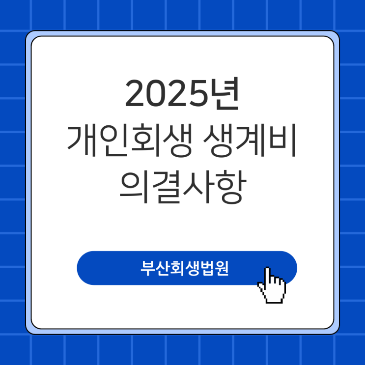 "부산회생법원" 2025년 개인회생사건 기본생계비...추가 생계비 인정기준(주거비, 교육비, 의료비) "부산회생법원" 2025년 개인회생사건 기본생계비...추가 생계비 인정기준(주거비, 교육비, 의료비)