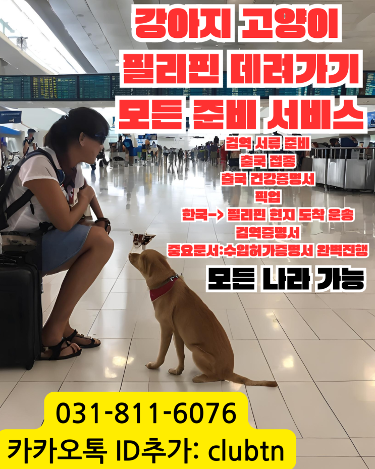  강아지 고양이 반려동물 애완견 애견 필리핀 마닐라 세부 클락 운송 검역 서류준비 SPSIC 수입허가증명서 건강증명서 전문 준비 서비스 에이전시 서비스