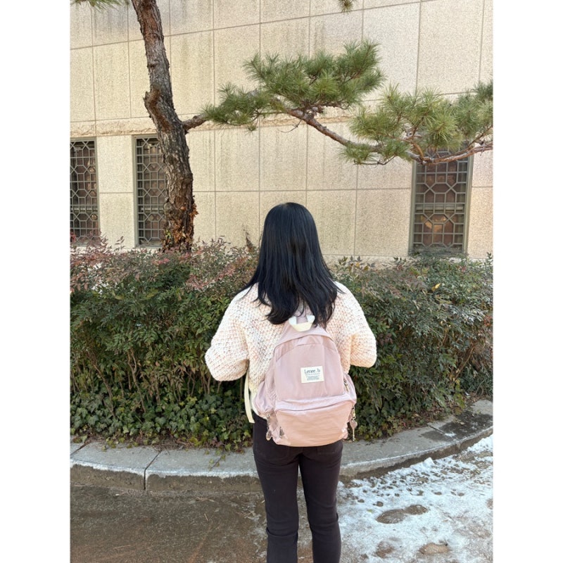 [lenee.b] 레니비 페더 백팩 핑크 ㅣ Feather backpack Pink ㅣ파스텔 핑크 데일리 백백