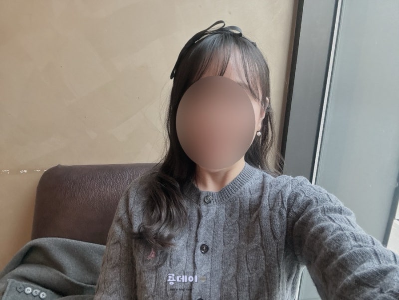 빈폴레이디스 신세계 대구 빈폴레이디스 울 케이블 가디건 그레이 구매후기 및 착용샷 BF495A....