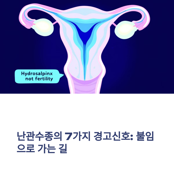  난관수종 방치하면 불임으로 가는 7가지 경고신호