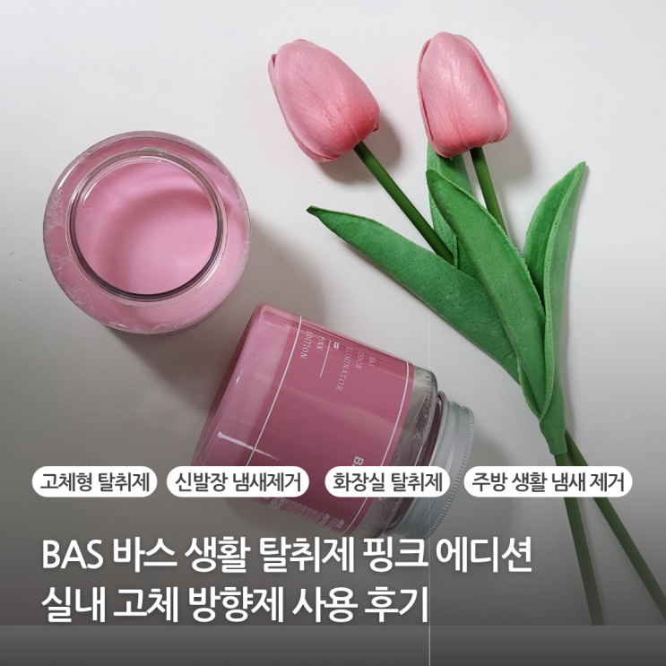  내돈내산 BAS 바스 생활 탈취제 핑크 에디션 160g 실내 고체 방향제 후기 (화장실 주방 신발장 차량용)