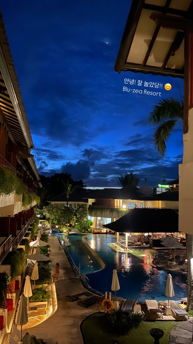  발리 가족여행 숙소 추천 스미냑 블루지 리조트 Blu-Zea Resort 수영장 및 조식리뷰