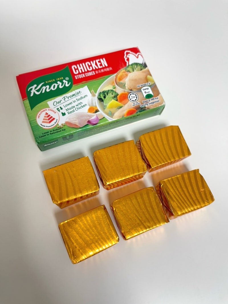 물에 잘 녹는 크노르 치킨 스톡 큐브 후기 치킨스톡 요리 (게살스프&파스타)