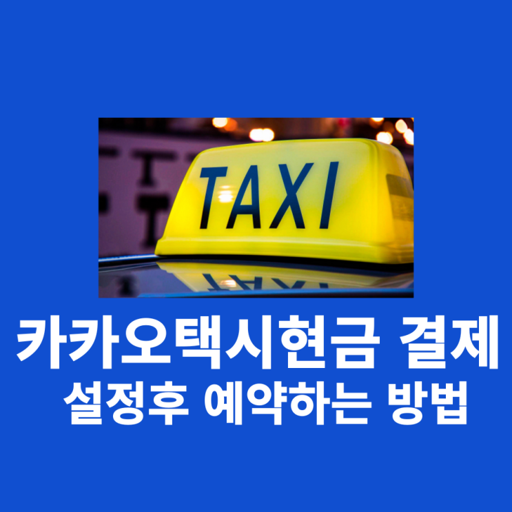  카카오택시현금 결제 설정 후 호출하는 방법