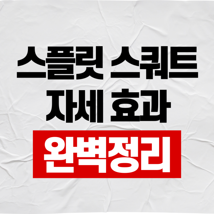  스플릿 스쿼트 자세 효과 완벽정리