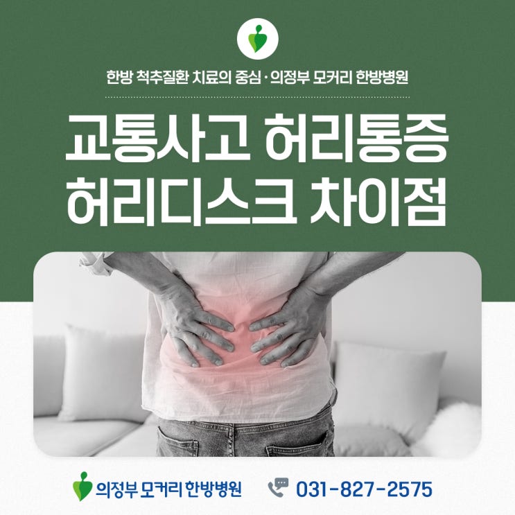  의정부 교통사고 후 허리 통증, 허리디스크와의 차이점