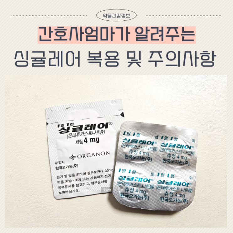  싱귤레어 츄정 세립 4mg 복용법 부작용