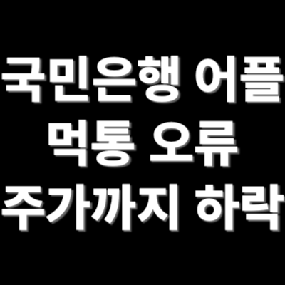 국민은행 어플 또 먹통이야? 주가도 폭락중