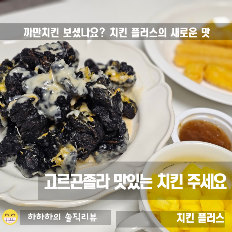  치킨플러스 고르곤졸라맛있는치킨주세요 신제품 블랙버전