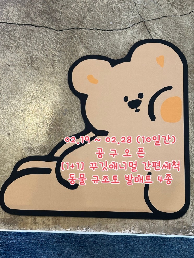  [공동구매] 1+1 홈 데코 아이템 꾸깃애니멀 간편세척 동물 규조토 발매트 4종 공구오픈 (02.19~02.28)
