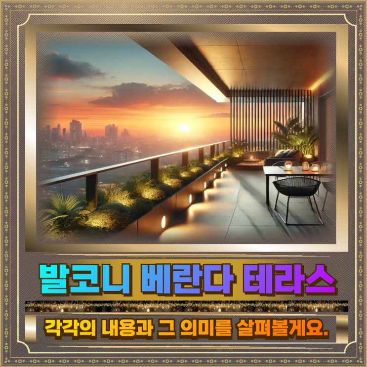  발코니 베란다 테라스 뜻과 차이점