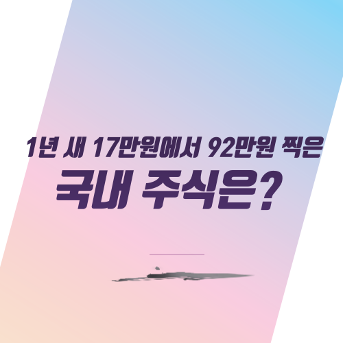  1년 새 17만원에서 92만원 찍은 국내 주식은?